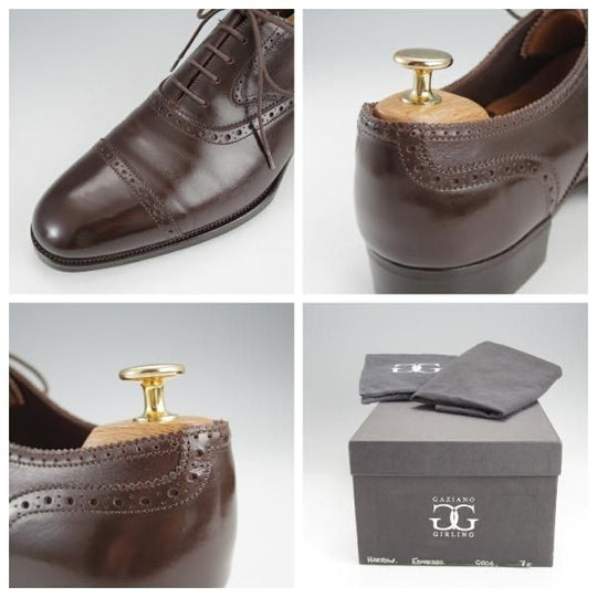★(英)ガジアーノ&ガーリング 7E【現行定価20万円以上★HARROW/クォーターブローグ】GG06ラスト/カーフ/濃茶/メンズ/GAZIANO&GIRLING★j593