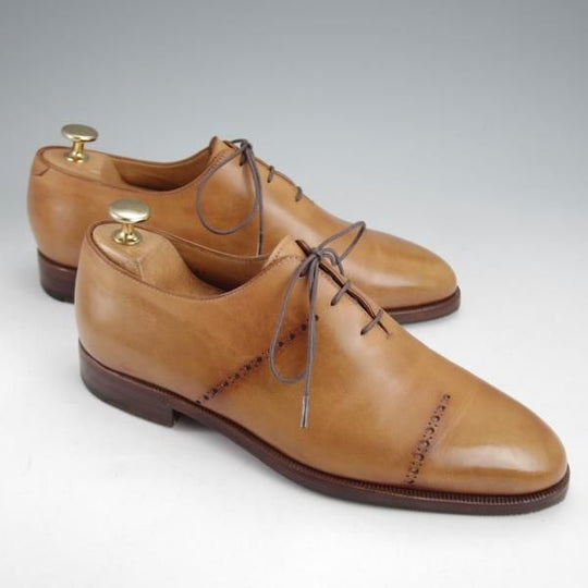 極上★(仏)ベルルッティ SIZE 6.5【★ホールカット/ヴェネチアレザー】オックスフォードシューズ/薄茶/メンズ/Berluti★j594