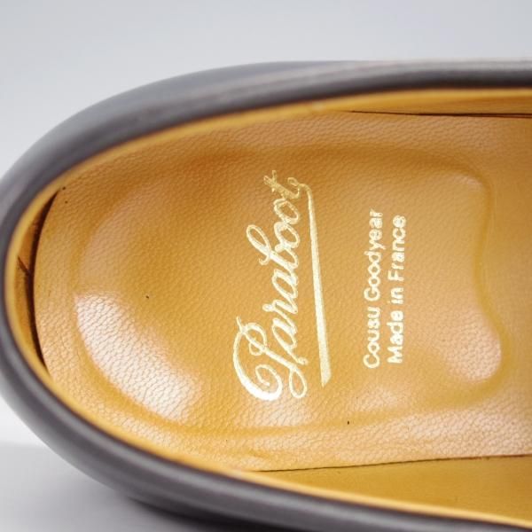 極美品★パラブーツ SIZE 7【定価￥84,700-★アドニス/ADONIS】コインローファー/カーフ/黒/メンズ/Paraboot★j595