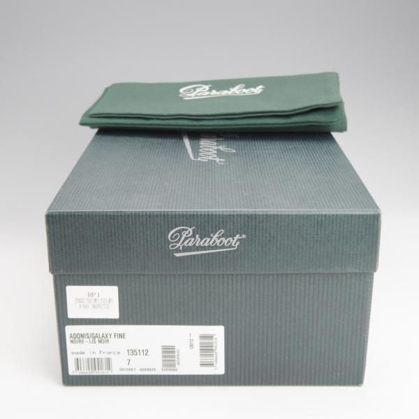 極美品★パラブーツ SIZE 7【定価￥84,700-★アドニス/ADONIS】コインローファー/カーフ/黒/メンズ/Paraboot★j595