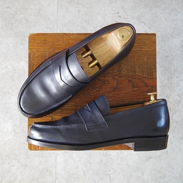 極上★パラブーツ SIZE 7【現行定価￥84,700-★アドニス/ADONIS/ビームスF別注】コインローファー/カーフ/紺/BEAMS F/Paraboot★j600