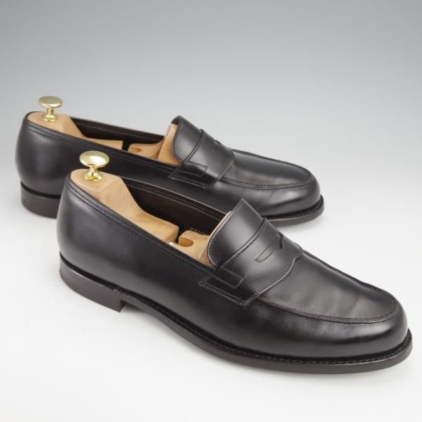 美品★クロケット&ジョーンズ 9E【定価￥90,200-★BROOKLYN/バーニーズNY別注】391ラスト/コインローファー/黒/Crockett&Jones★j601