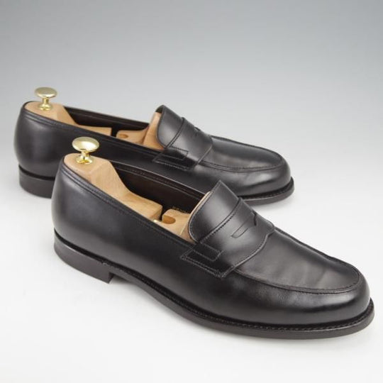 美品★クロケット&ジョーンズ 9E【定価￥90,200-★BROOKLYN/バーニーズNY別注】391ラスト/コインローファー/黒/Crockett&Jones★j601