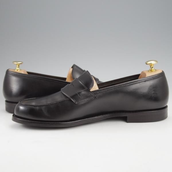 美品★クロケット&ジョーンズ 9E【定価￥90,200-★BROOKLYN/バーニーズNY別注】391ラスト/コインローファー/黒/Crockett&Jones★j601