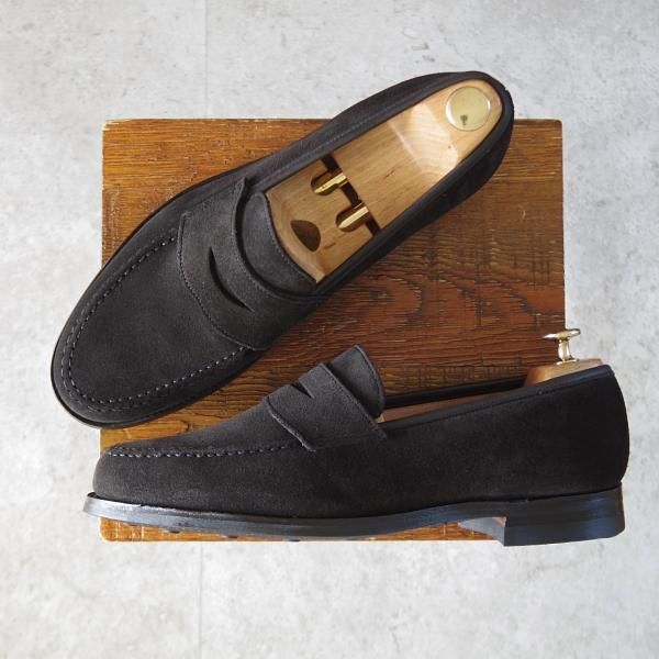 極美品★クロケット&ジョーンズ 8.5E【定価￥92,400-★ダイナイトソール/BOSTON 2】376ラスト/コインローファー/Crockett&Jones★j602