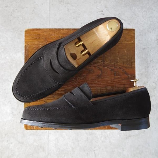 極美品★クロケット&ジョーンズ 8.5E【定価￥92,400-★ダイナイトソール/BOSTON 2】376ラスト/コインローファー/Crockett&Jones★j602