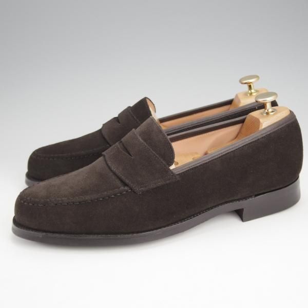 極美品★クロケット&ジョーンズ 8.5E【定価￥92,400-★ダイナイトソール/BOSTON 2】376ラスト/コインローファー/Crockett&Jones★j602