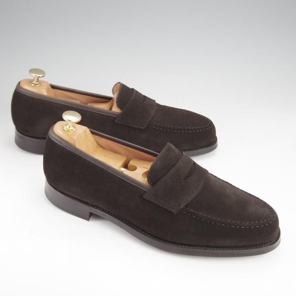 極美品★クロケット&ジョーンズ 8.5E【定価￥92,400-★ダイナイトソール/BOSTON 2】376ラスト/コインローファー/Crockett&Jones★j602