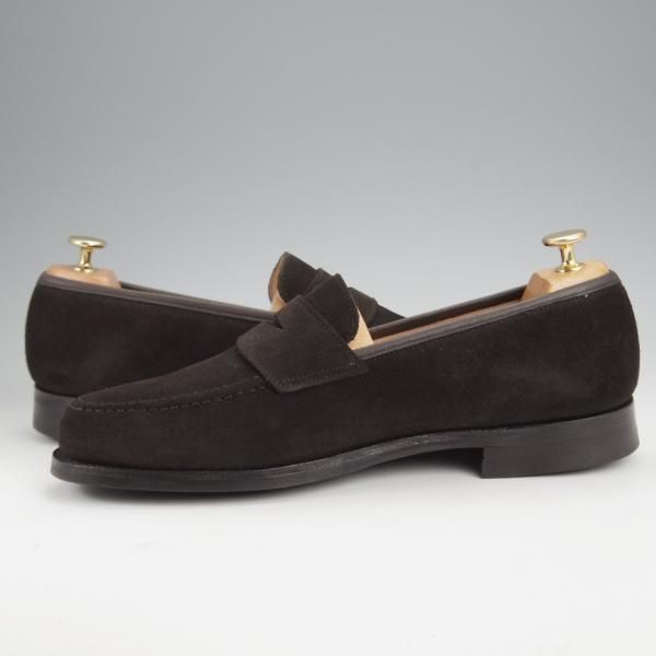 極美品★クロケット&ジョーンズ 8.5E【定価￥92,400-★ダイナイトソール/BOSTON 2】376ラスト/コインローファー/Crockett&Jones★j602