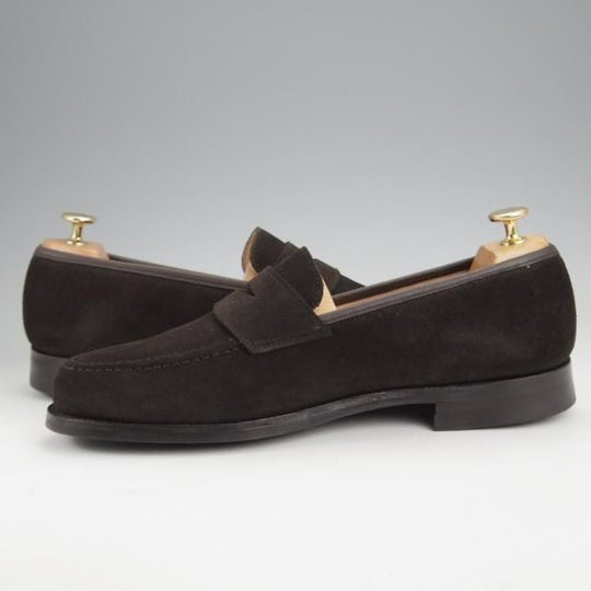 極美品★クロケット&ジョーンズ 8.5E【定価￥92,400-★ダイナイトソール/BOSTON 2】376ラスト/コインローファー/Crockett&Jones★j602