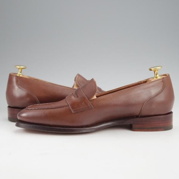 未使用★(スペイン製)MEERMIN/メルミン(レディース) SIZE 5.5【グッドイヤーウェルテッド製法★コインローファー/茶】カーフ★j603