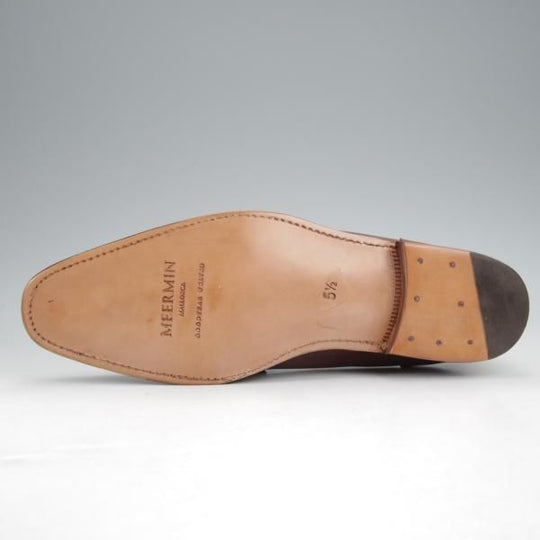 未使用★(スペイン製)MEERMIN/メルミン(レディース) SIZE 5.5【グッドイヤーウェルテッド製法★コインローファー/茶】カーフ★j603