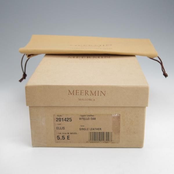 未使用★(スペイン製)MEERMIN/メルミン(レディース) SIZE 5.5【グッドイヤーウェルテッド製法★コインローファー/茶】カーフ★j603