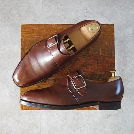 極上★クロケット&ジョーンズ 6E【★モンクストラップ/PORTSMOUTH】318ラスト/カーフ/茶/メンズ/Crockett&Jones★j604