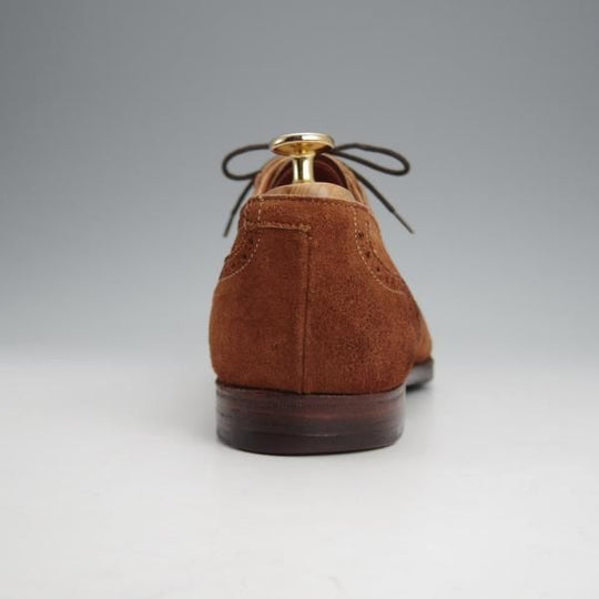極上★クロケット&ジョーンズ 7.5D【ハンドグレードライン★ALBANY/337】クォーターブローグ/スエード/茶/メンズCrockett&Jones★j608