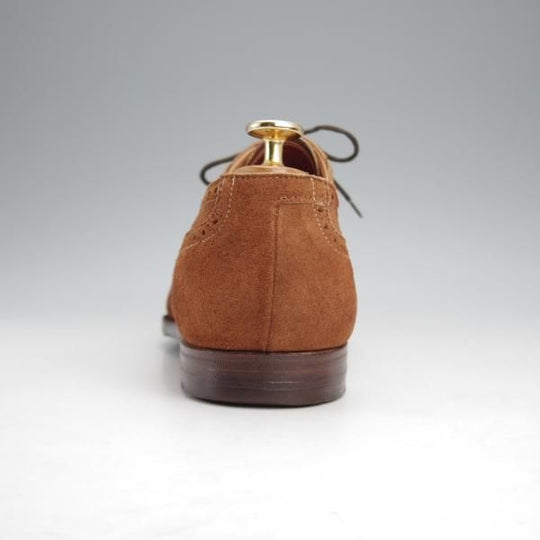 極上★クロケット&ジョーンズ 7.5D【ハンドグレードライン★ALBANY/337】クォーターブローグ/スエード/茶/メンズCrockett&Jones★j608