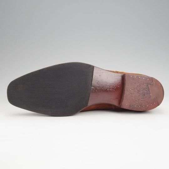 極上★クロケット&ジョーンズ 7.5D【ハンドグレードライン★ALBANY/337】クォーターブローグ/スエード/茶/メンズCrockett&Jones★j608