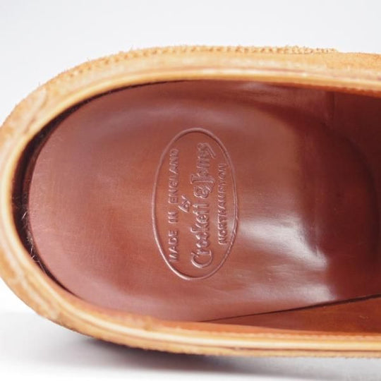 極上★クロケット&ジョーンズ 7.5D【ハンドグレードライン★ALBANY/337】クォーターブローグ/スエード/茶/メンズCrockett&Jones★j608