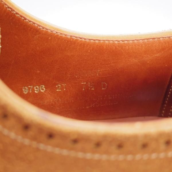 極上★クロケット&ジョーンズ 7.5D【ハンドグレードライン★ALBANY/337】クォーターブローグ/スエード/茶/メンズCrockett&Jones★j608