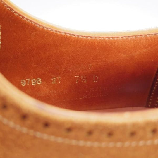 極上★クロケット&ジョーンズ 7.5D【ハンドグレードライン★ALBANY/337】クォーターブローグ/スエード/茶/メンズCrockett&Jones★j608