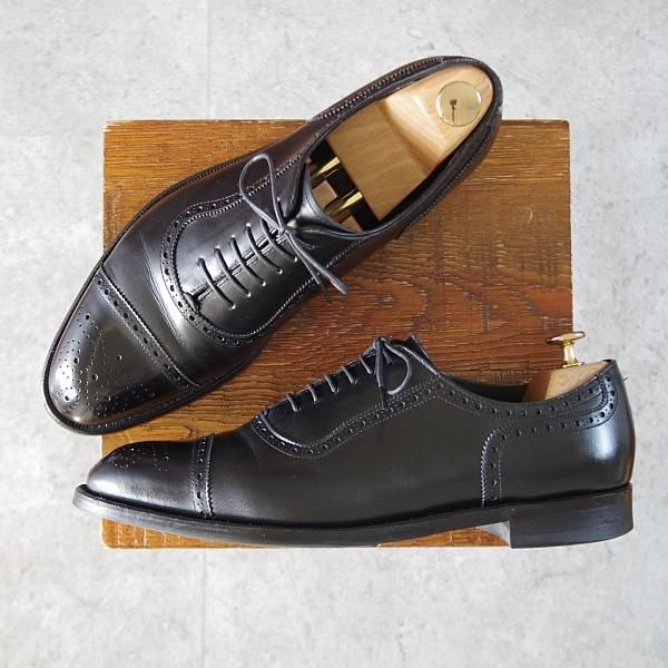 ★シェットランドフォックス SIZE 7.5【定価￥44,000-★ダイナイトソール仕様/コベントリー】004F/セミブローグ/黒/Shetlandfox★j609