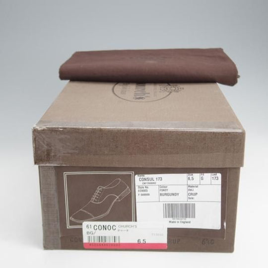 極美品★チャーチ 65G/UK6.5【定価￥231,000-★コードバン仕様/CONSUL/173ラスト】コンサル/赤茶/バーガンディー/Church's★j620