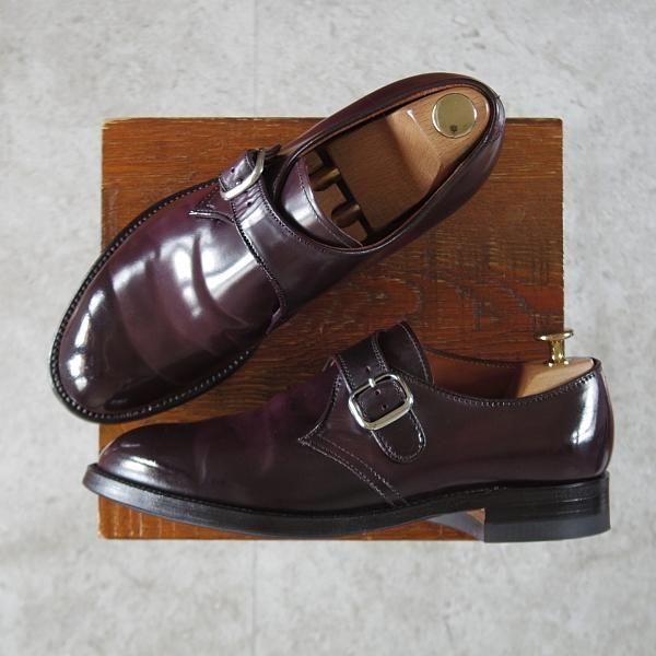 極美品★オールデン 7D【定価￥170,500-★コードバン仕様/モディファイドラスト】1878/モンクストラップ/#8/バーガンディー/ALDEN★j621