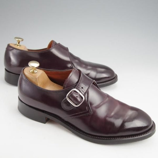 極美品★オールデン 7D【定価￥170,500-★コードバン仕様/モディファイドラスト】1878/モンクストラップ/#8/バーガンディー/ALDEN★j621