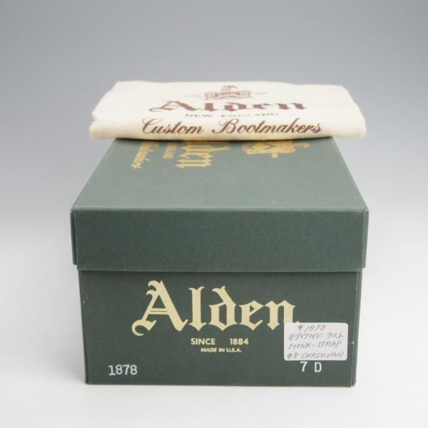 極美品★オールデン 7D【定価￥170,500-★コードバン仕様/モディファイドラスト】1878/モンクストラップ/#8/バーガンディー/ALDEN★j621