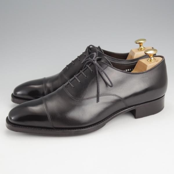 極美品★三陽山長 SIZE 7.5【定価￥80,300-★友之介/R309ラスト】ストレートチップ/カーフ/黒/メンズ/TOMONOSUKE/Sanyo Yamacho★j628