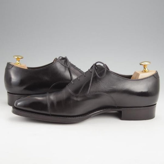 極美品★三陽山長 SIZE 7.5【定価￥80,300-★友之介/R309ラスト】ストレートチップ/カーフ/黒/メンズ/TOMONOSUKE/Sanyo Yamacho★j628