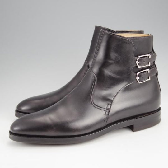 未使用★ジョンロブ 7E【極希少★DEAUVILLE/ドーヴィル/ミスティカーフ】7000Bラスト/ダブルバックル/ブーツ/黒/JOHN LOBB★j632