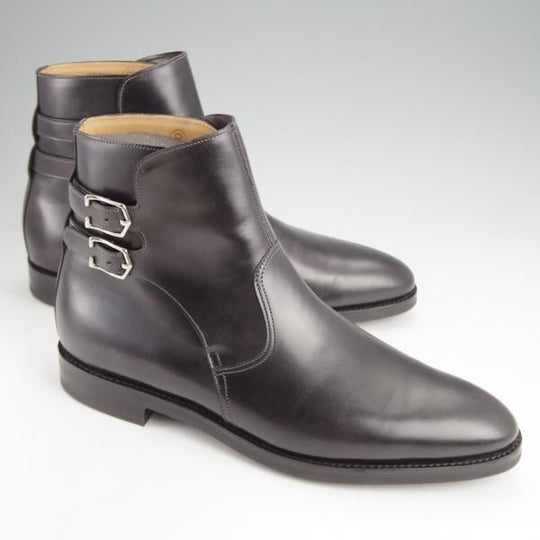 未使用★ジョンロブ 7E【極希少★DEAUVILLE/ドーヴィル/ミスティカーフ】7000Bラスト/ダブルバックル/ブーツ/黒/JOHN LOBB★j632