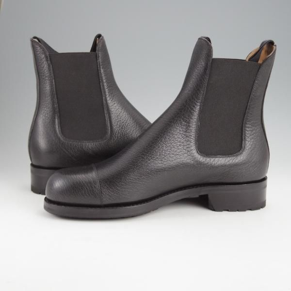 未使用★(伊)F.LLIジャコメッティ SIZE 40.5【定価￥117,700-★ゴートレザー(山羊革)/サイドゴアブーツ】FG208/黒/Giacometti★j633