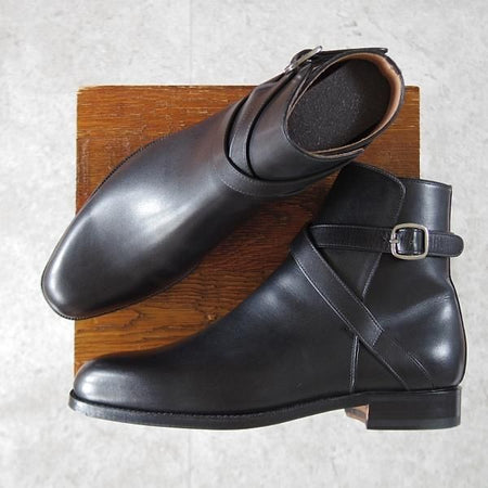 未使用★(伊)F.LLIジャコメッティ SIZE 40.5【定価￥151,800-★ジョッパーブーツ/FG337】(仏)デュプイ社のカーフ/黒/Giacometti★j634