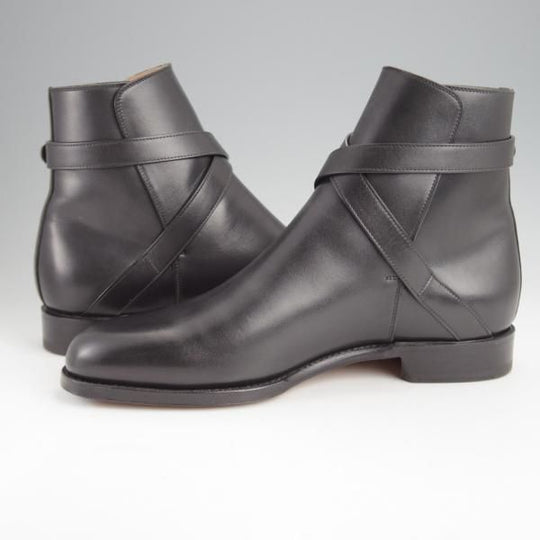 未使用★(伊)F.LLIジャコメッティ SIZE 40.5【定価￥151,800-★ジョッパーブーツ/FG337】(仏)デュプイ社のカーフ/黒/Giacometti★j634