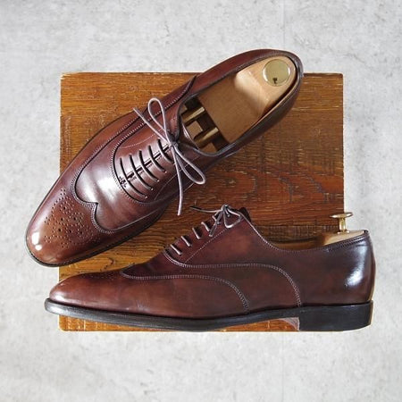 極上★ジョンロブ SIZE 41/UK7程度【貴重★エルメス別注/ミュージアムカーフ】H103ラスト/濃茶/メンズ/HERMES/JOHN LOBB★j635