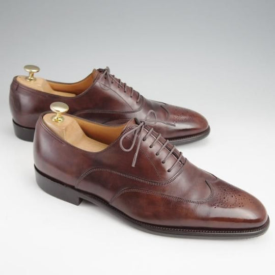 極上★ジョンロブ SIZE 41/UK7程度【貴重★エルメス別注/ミュージアムカーフ】H103ラスト/濃茶/メンズ/HERMES/JOHN LOBB★j635