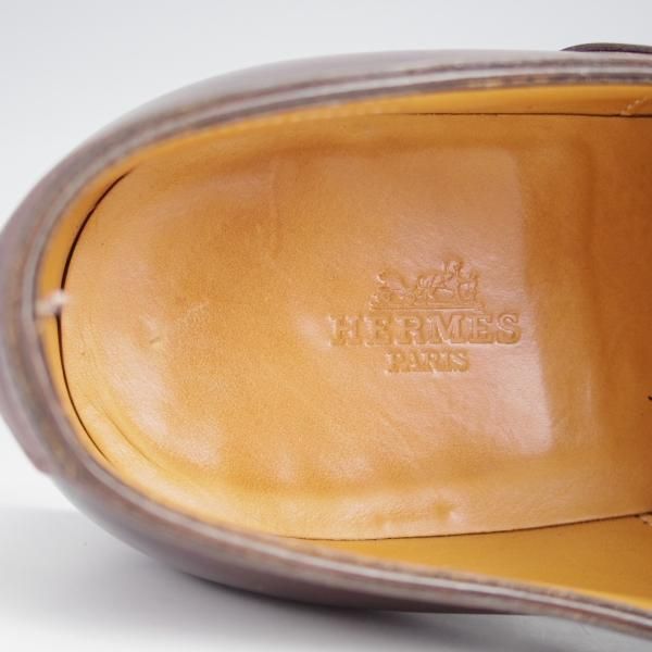 極上★ジョンロブ SIZE 41/UK7程度【貴重★エルメス別注/ミュージアムカーフ】H103ラスト/濃茶/メンズ/HERMES/JOHN LOBB★j635