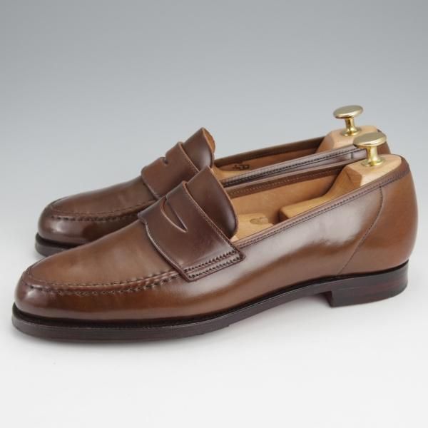 極美品★クロケット&ジョーンズ 6E【同系モデル定価￥167,200-★コードバン/茶/ダークブラウン】HARVARD/コインローファー/314/Crockett&Jones★j636
