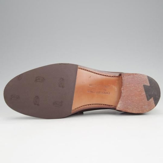 極美品★クロケット&ジョーンズ 6E【同系モデル定価￥167,200-★コードバン/茶/ダークブラウン】HARVARD/コインローファー/314/Crockett&Jones★j636