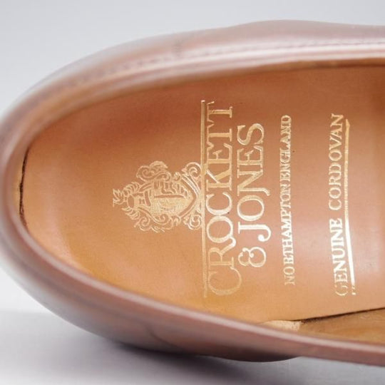 極美品★クロケット&ジョーンズ 6E【同系モデル定価￥167,200-★コードバン/茶/ダークブラウン】HARVARD/コインローファー/314/Crockett&Jones★j636