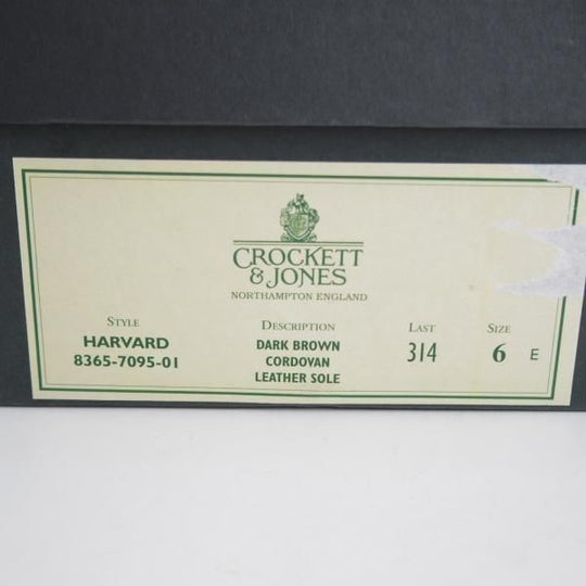 極美品★クロケット&ジョーンズ 6E【同系モデル定価￥167,200-★コードバン/茶/ダークブラウン】HARVARD/コインローファー/314/Crockett&Jones★j636