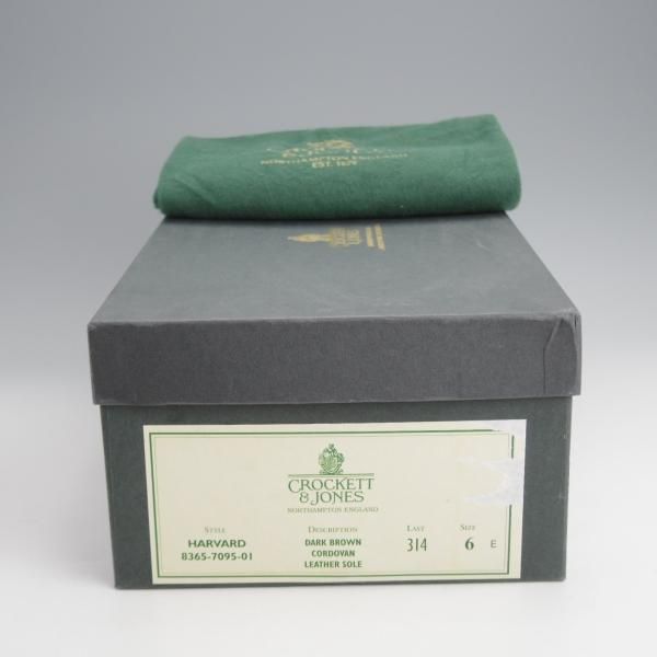 極美品★クロケット&ジョーンズ 6E【同系モデル定価￥167,200-★コードバン/茶/ダークブラウン】HARVARD/コインローファー/314/Crockett&Jones★j636