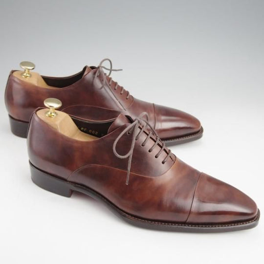 極上★Perfetto/ペルフェット SIZE 7.5【グッドイヤーウェルテッド製法★レベルソ仕立て/ストレートチップ】カーフ/濃茶/メンズ★j637