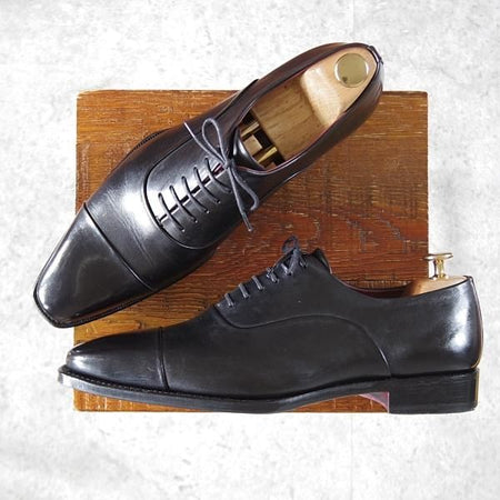 極上★Perfetto/ペルフェット SIZE 7.5【グッドイヤーウェルテッド製法★レベルソ仕立て/ストレートチップ】カーフ/黒/メンズ★j638