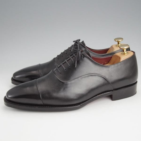 極上★Perfetto/ペルフェット SIZE 7.5【グッドイヤーウェルテッド製法★レベルソ仕立て/ストレートチップ】カーフ/黒/メンズ★j638