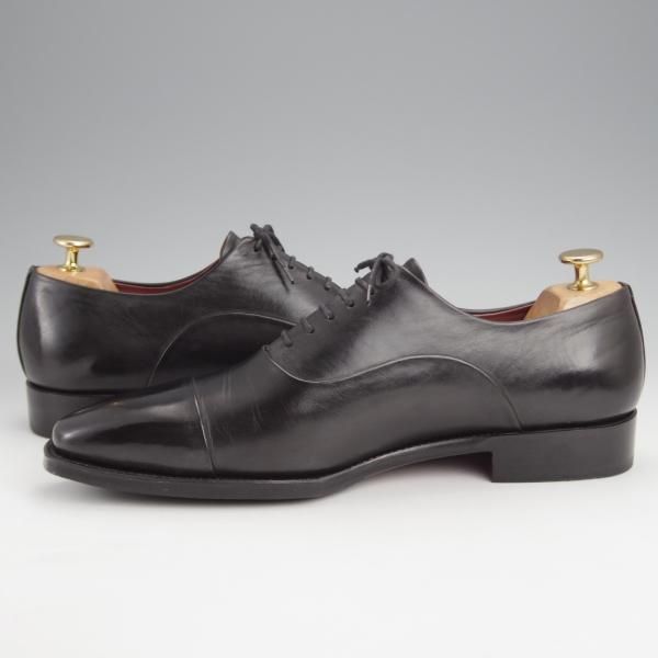 極上★Perfetto/ペルフェット SIZE 7.5【グッドイヤーウェルテッド製法★レベルソ仕立て/ストレートチップ】カーフ/黒/メンズ★j638