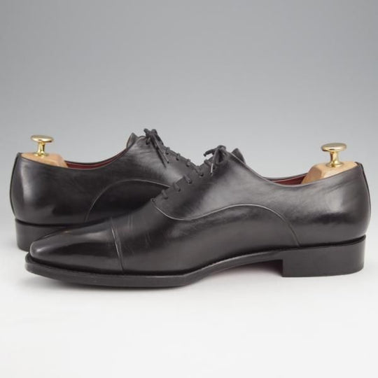 極上★Perfetto/ペルフェット SIZE 7.5【グッドイヤーウェルテッド製法★レベルソ仕立て/ストレートチップ】カーフ/黒/メンズ★j638