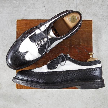 極上★オールデン 7.5D【貴重★BEAMS別注/ロングウイング/97670】バリーラスト/黒×白/コンビ/グレインレザー/ビームス/ALDEN★j639